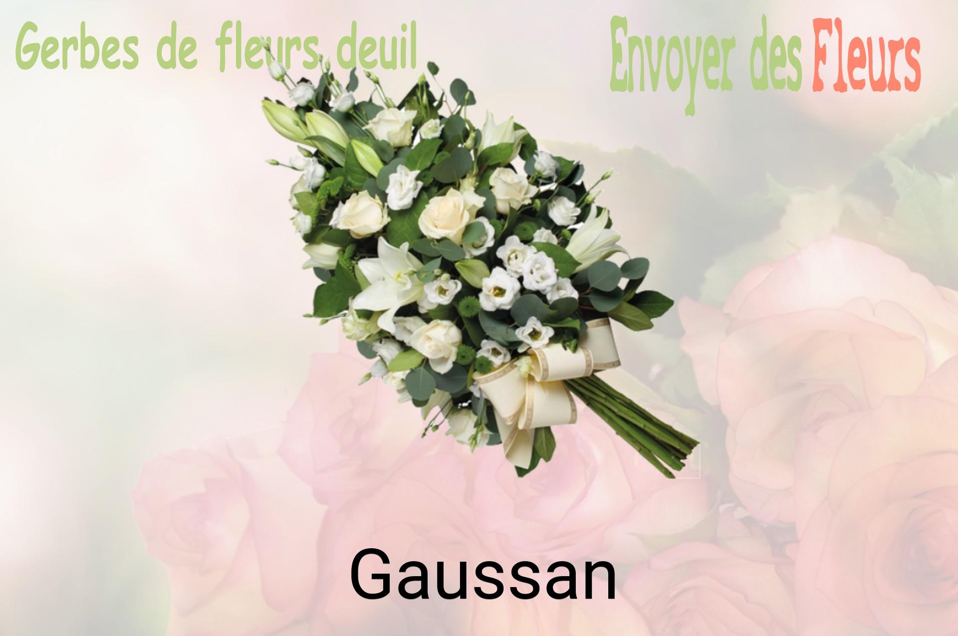 Gerbe de fleurs de deuil livrée à Gaussan